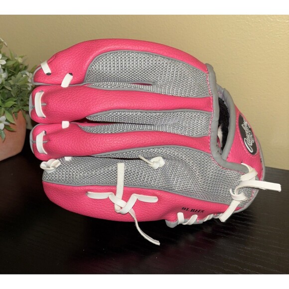 Rawlings PL90PSM Pink/ Gray Baseball Softball Glove Youth Players Series RHT - Picture 7 of 9